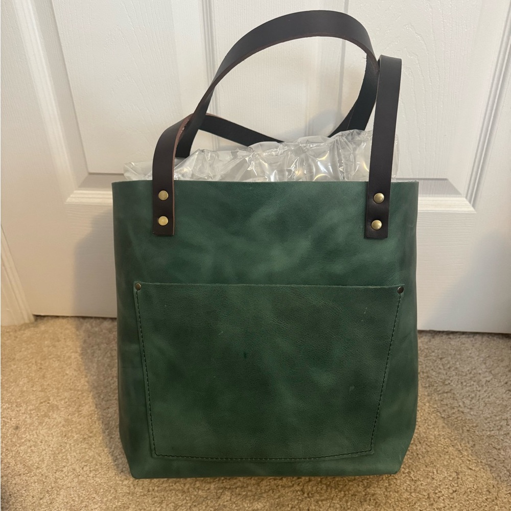 Portland Leather Goods Green/Surf? Classic Leather Tote